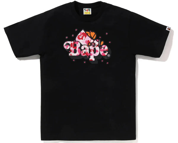 Bape Abc Sakura Camo Milo on BAPE Tee Black