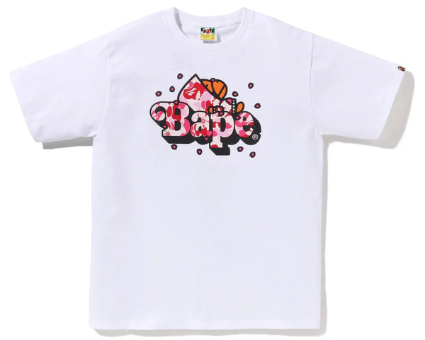 Bape Abc Sakura Camo Milo on BAPE Tee White