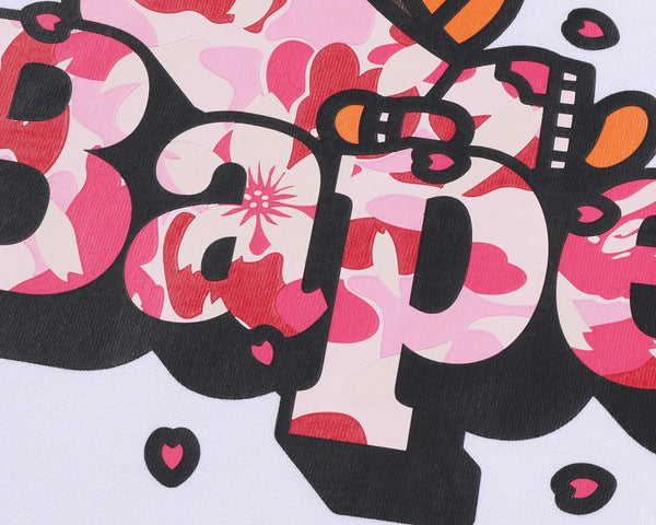 Bape Abc Sakura Camo Milo on BAPE Tee White