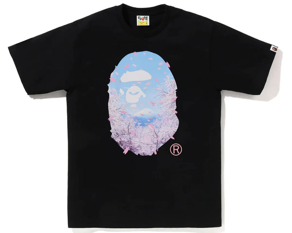 Bape Sakura Photo Ape Head Tee Black