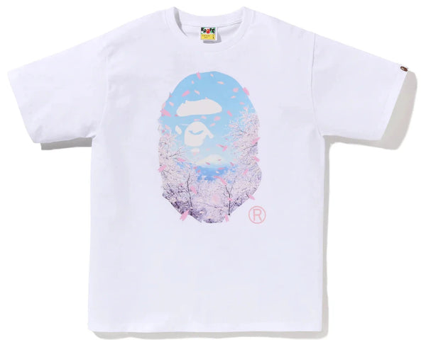 Bape Sakura Photo Ape Head Tee White