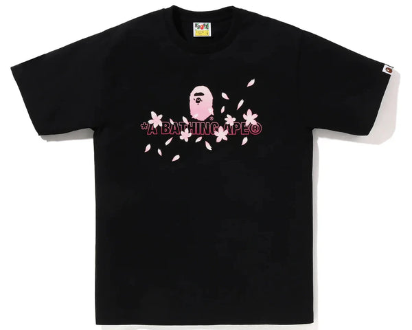 Bape Sakura Logo Tee Black