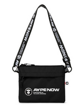 Load image into Gallery viewer, AAPE Moonface patch sacoche bag Black
