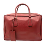 Load image into Gallery viewer, Prada Saffiano Leather Travel Laptop Briefcase Handbag Ruby Red (Like new)
