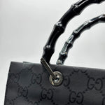 Load image into Gallery viewer, Gucci Nylon Monogram  Bamboo Shopper Tote Black (Pre-owned)
