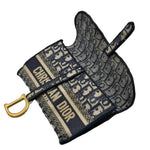 Load image into Gallery viewer, Christian Dior Oblique Slim Saddle Pouch Blue (Pre-owned) 7MJGV2D
