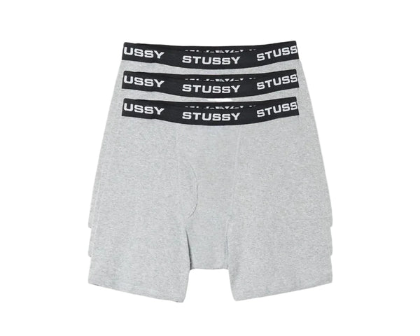 Stussy Boxer Briefs - 3 Pack Grey Heather