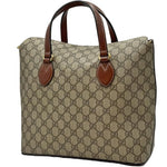 Load image into Gallery viewer, Gucci GG Supreme Monogram Linea A Foldover Tote Brown (Pre-owned) BT7RWX6

