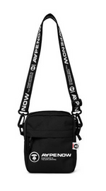 Load image into Gallery viewer, Moonface patch crossbody pouch Black AAPE
