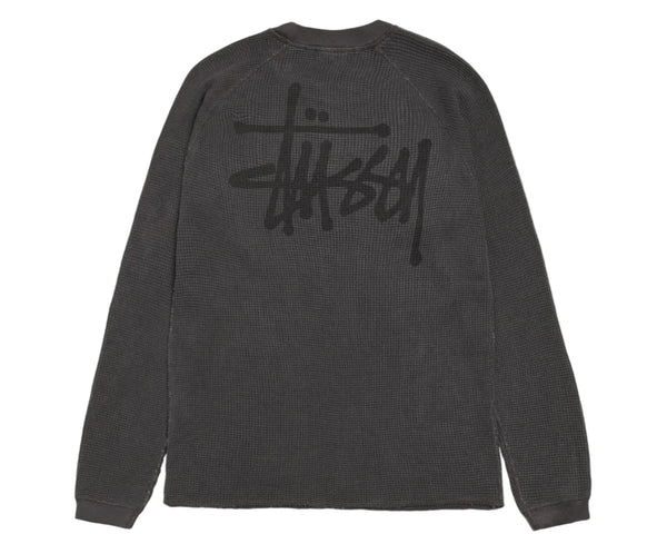 Stussy Raglan Thermal Basic Stock - Washed Black
