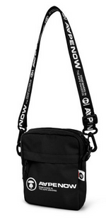 Load image into Gallery viewer, Moonface patch crossbody pouch Black AAPE
