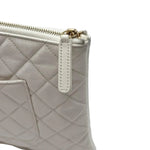 Load image into Gallery viewer, Chanel White Quilted Caviar Medium O Case Clutch Gold Hardware (Pre-owned) CBRKM72
