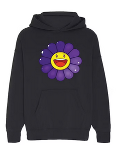 J Balvin Morado x Takashi Murakami Large Flower Hoodie Black