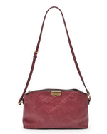 Load image into Gallery viewer, Burberry Red Signature Grain Check Embossed Leather Peyton Crossbody Bag (Pre-owned) 6YWG7K4
