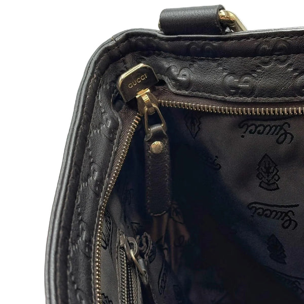 Gucci Guccissima Medium Flat Messenger Bag Black (Pre-owned) VQRVY3T