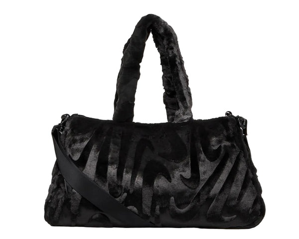 Nike Bag Sportswear Faux Fur Tote Black/ Black/ Metallic Silver