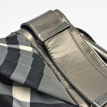 Load image into Gallery viewer, Burberry Metallic Grey Beat Check Nylon and Leather Shoulder Bag (Pre-owned)
