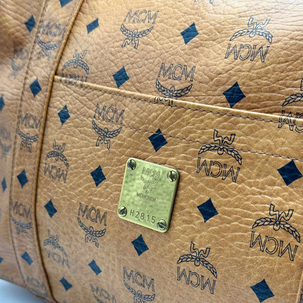 MCM Cognac Visetos Shopper Tote Bag Monogram Print (Pre-owned)