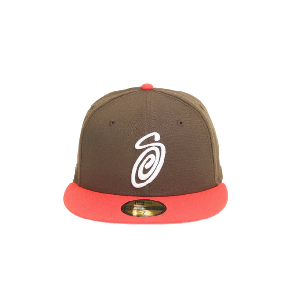 Stussy x New era 59Fifty Swirly S Cap Brown/Orange
