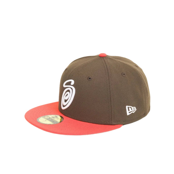 Stussy x New era 59Fifty Swirly S Cap Brown/Orange