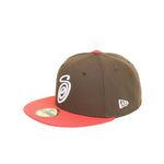 Load image into Gallery viewer, Stussy x New era 59Fifty Swirly S Cap Brown/Orange
