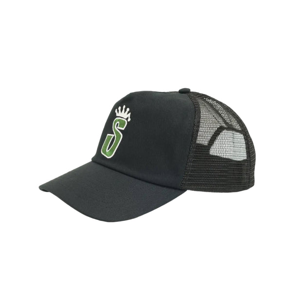 Stussy S Crown Trucker Black