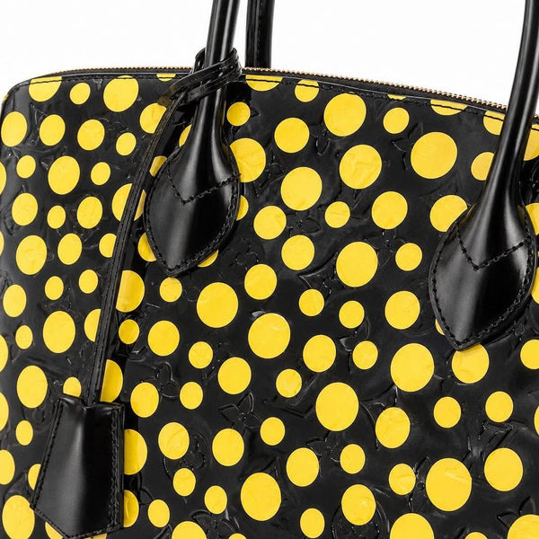 Louis Vuitton Limited Edition Yayoi Kusama Black Monogram Vernis Dots Lockit MM Bag (Vintage Condition)