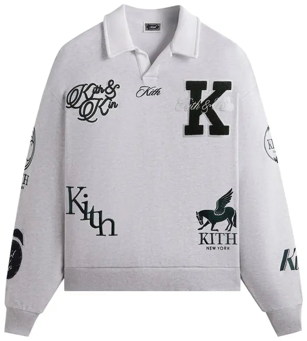 Kith Nelson Collared Pullover Light Heather Grey