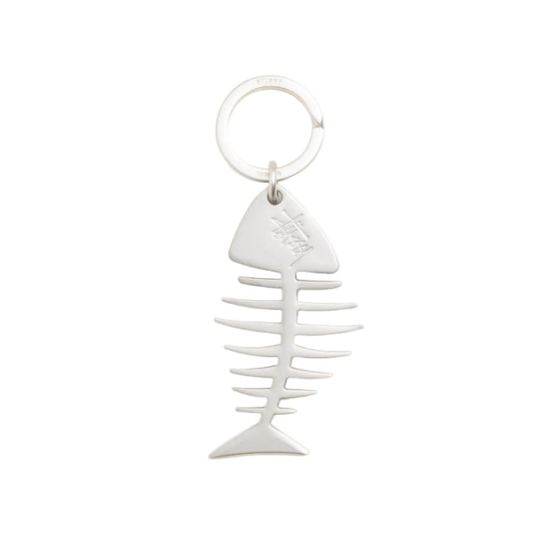 Stussy Fishbone Keychain Silver