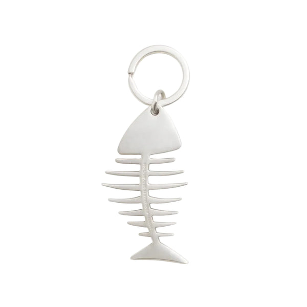 Stussy Fishbone Keychain Silver