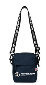 Load image into Gallery viewer, Moonface patch crossbody pouch Navy Blue
