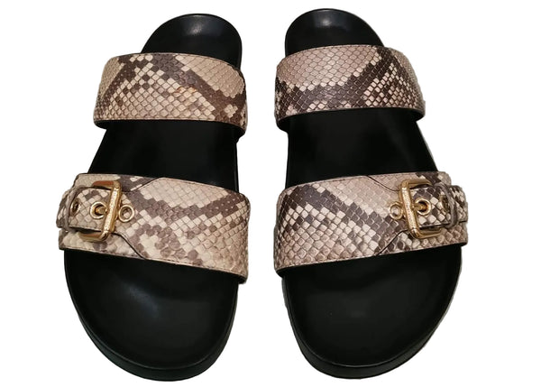 Louis Vuitton Bom Dia Slide Sandals Python