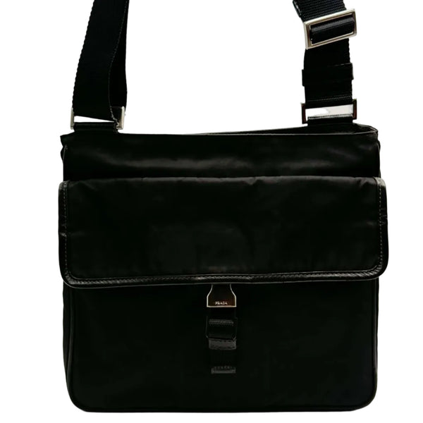 Prada Nylon Shoulder Bag Black (Pre-owned)