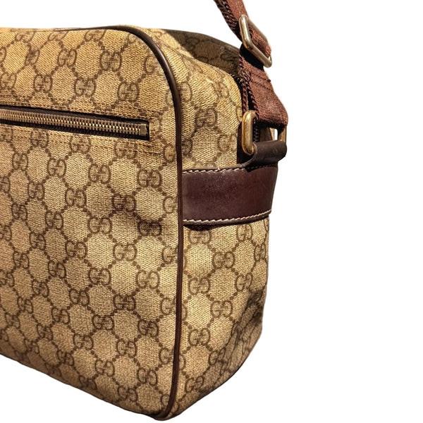 Gucci Beige/Ebony GG Coated Canvas Messenger Bag (Pre-owned)