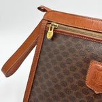 Load image into Gallery viewer, Celine Vintage Pouch Brown Monogram Canvas and Natural Leather (Pre-owned)
