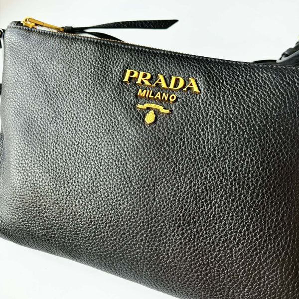 Prada Vitello Daino Crossbody Bag Black (Like new) 2BJXR4B