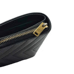 Load image into Gallery viewer, Saint Laurent Black Quilted Leather Zip Around Compact Wallet (Pre-owned) K9C8624
