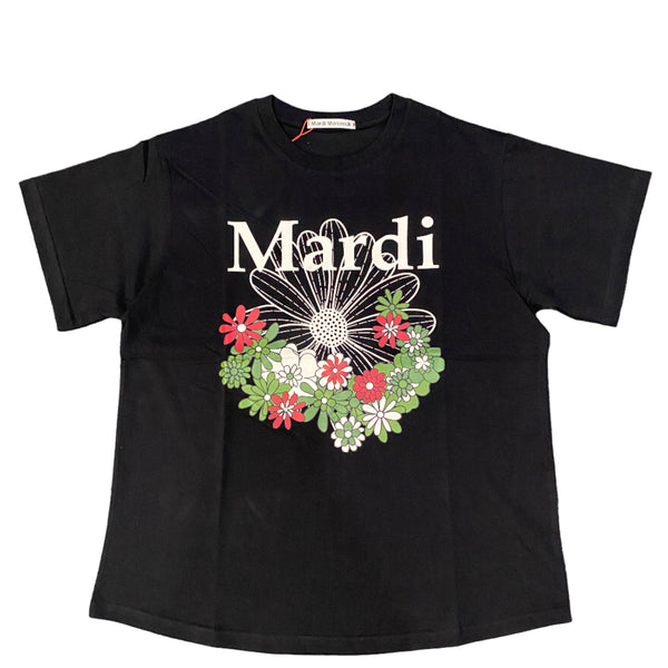 Mardi Mercredi T-shirt Flowermardi Jardin Black Ivory