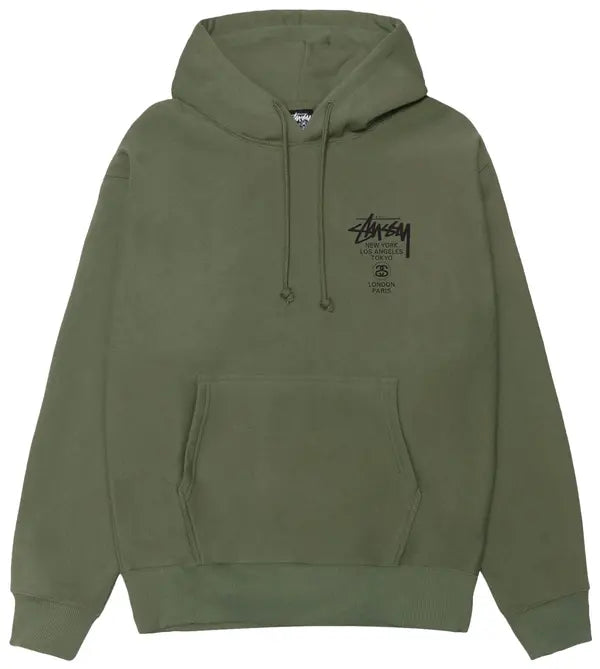 Stussy World Tour Hoodie 'Olive'