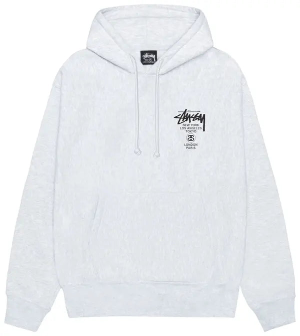 Stussy World Tour Hoodie Ash Heather