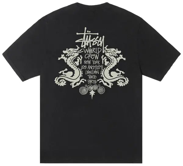 Stussy Double Dragon Tee Pigment Dyed 'Black'