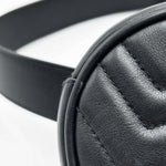 Load image into Gallery viewer, Gucci Black Leather GG Marmont Matelasse Belt Bag (Like new) G6KKRD
