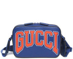 Load image into Gallery viewer, GUCCI Blue Orange Leather Clutch Shoulder Bag
