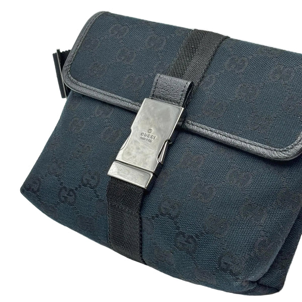 Gucci Black GG Canvas Small Waist Belt Bag (Like new) WQTBC4R