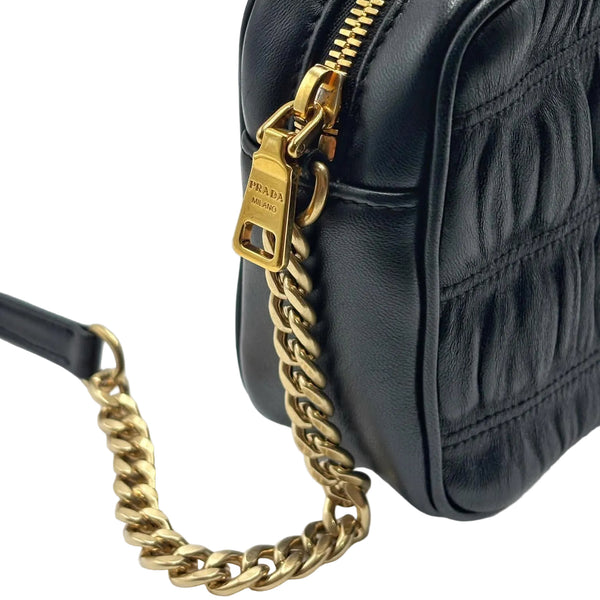 Prada Nappa Gaufre Camera Bag Black (Like new) HX2GCXR