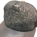 Load image into Gallery viewer, Chrome Hearts Cemetery Cross Leather Stitched Trucker Hat Black (Like new)
