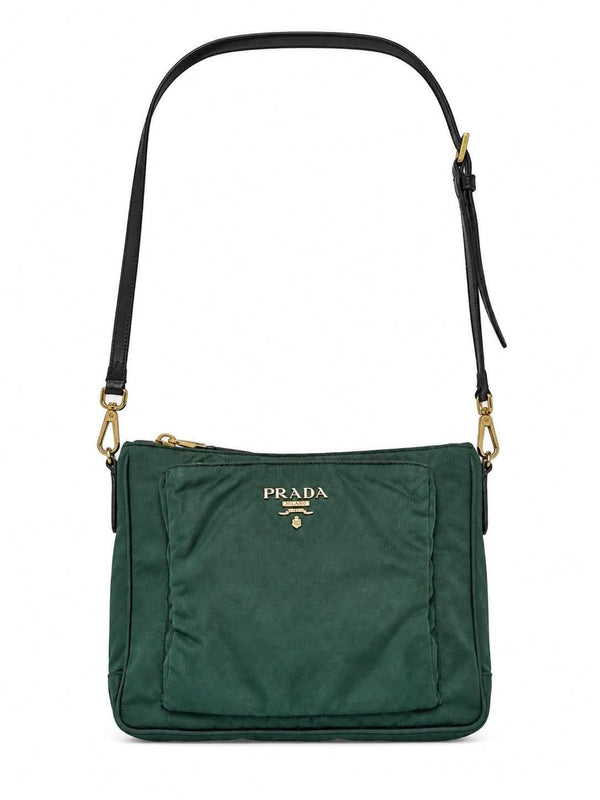 Prada Tessuto Nylon Messenger Bag Dark Green (Pre-owned) R7GH8JB