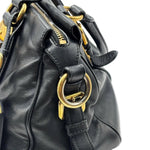 Load image into Gallery viewer, Prada Black Soft Calf Leather Satchel Bag W/ Long Strap (Pre-owned) RBCTQTV
