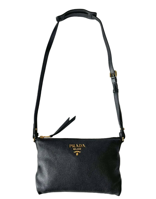 Prada Vitello Daino Crossbody Bag Black (Like new) 2BJXR4B