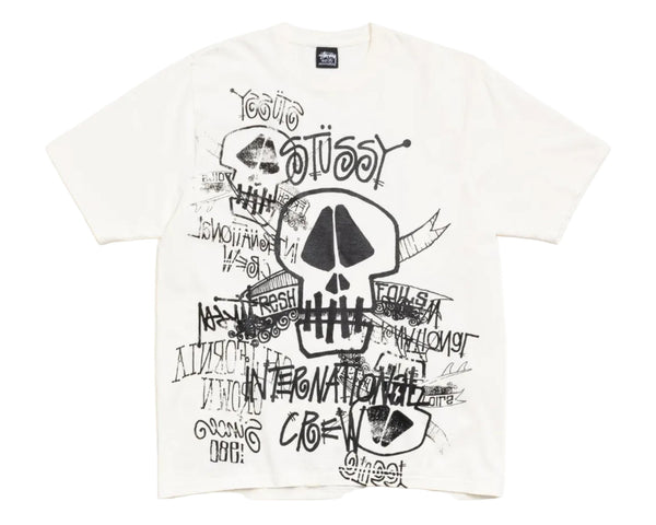 Stussy Skulls Pig. Dyed Tee Natural